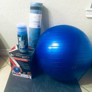 3Pc Yoga Set! Yoga Ball, Yoga Mat & Cooling Towel